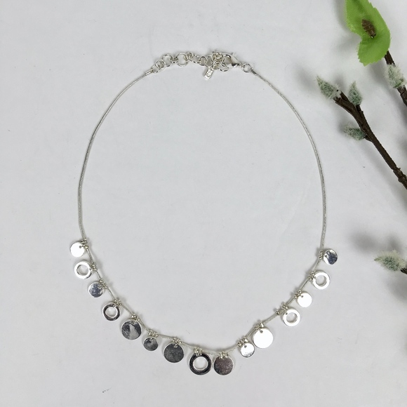 Nine West Jewelry - Nine West Silver Tone Circle Charm Choker Necklace